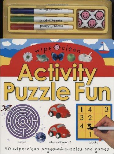 Wipe Clean Activity Puzzle Fun [With 3 Colored Pens & Wipe Cloth]