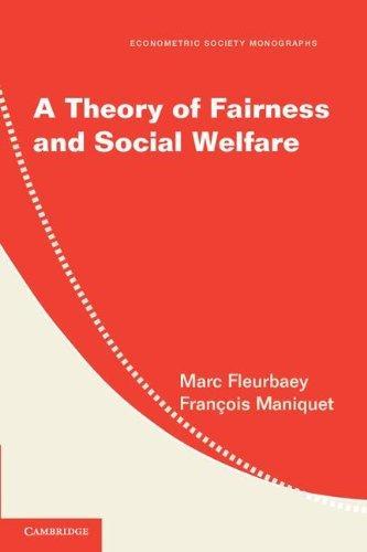 A Theory of Fairness and Social Welfare (Econometric Society Monographs) 