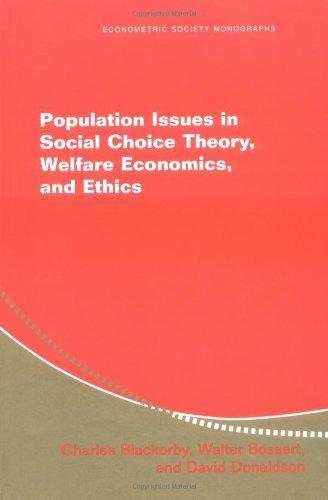 Population Issues in Social Choice Theory, Welfare Economics, and Ethics (Econometric Society Monographs) 