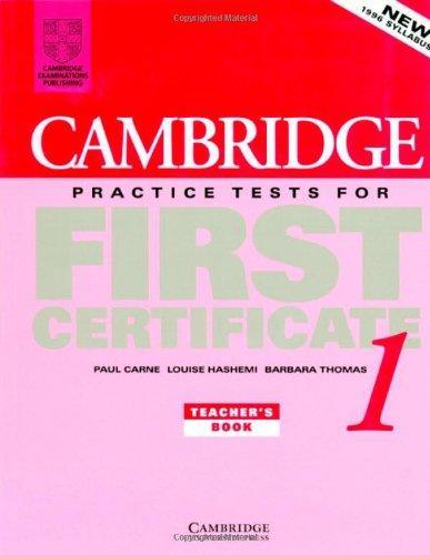 Cambridge Practice Tests for First Certificate 1 Teacher's book (FCE Practice Tests)