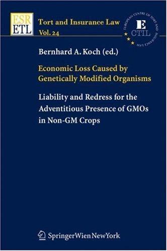 Economic Loss Caused by Genetically Modified Organisms: Liability and Redress for the Adventitious Presence of GMOs in Non-GM Crops (Tort and Insurance Law) 