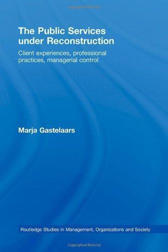 The Public Services under Reconstruction: Client experiences, professional practices, managerial control (Routledge Studies in Management, Organizations and Society) 