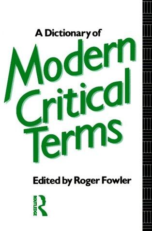 Dictionary of Modern Critical Terms