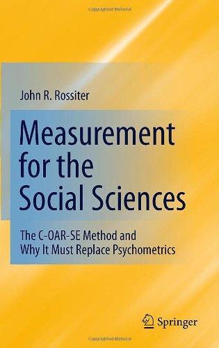 Measurement for the Social Sciences: The C-OAR-SE Method and Why It Must Replace Psychometrics 