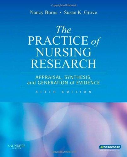 The Practice of Nursing Research: Appraisal, Synthesis, and Generation of Evidence