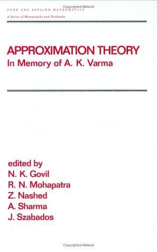 Approximation Theory (Pure and Applied Mathematics) (Chapman & Hall/CRC Pure and Applied Mathematics) 