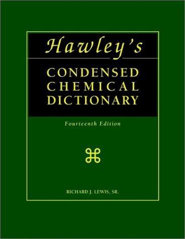 Hawley's Condensed Chemical Dictionary, 14 Ed. CD 