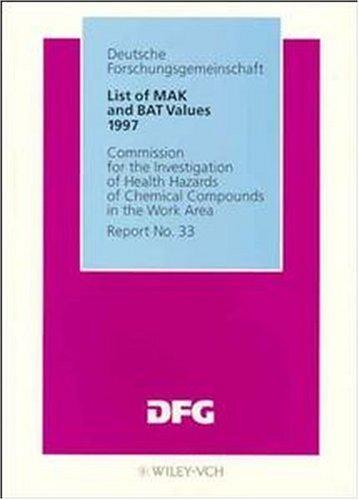 List of MAK and BAT Values 1997: Maximum Concentrations and Biological Tolerance Values at the Workplace. Report No. 33 (MAK & BAT Values) 