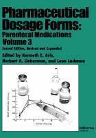 Pharmaceutical Dosage Forms: Parenteral Medications, Second Edition, --Volume 3