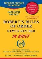 Robert's Rules of Order in Brief: Updated to Accord with the Eleventh Edition of the Complete Manual 0002 Edition