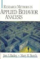 Research Methods in Applied Behavior Analysis