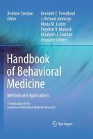 Handbook of Behavioral Medicine: Methods and Applications 1st Edition. Edition