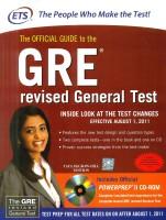 The Official Guide to the GRE Revised General Test (With CD)