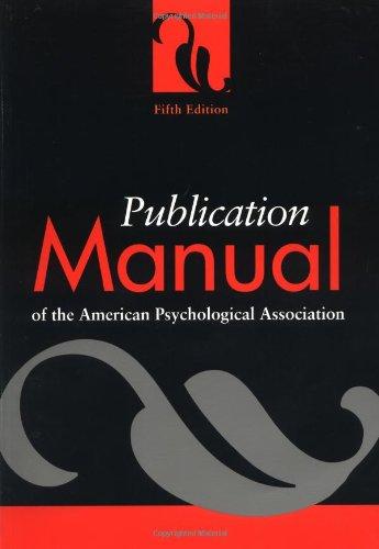 Publication Manual of the American Psychological Association 