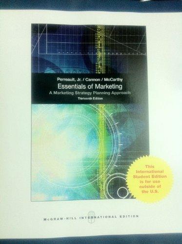 Essentials of Marketing (13th, 12) by Perreault, Jr, William - Cannon, Joseph - McCarthy, E Jerome [Paperback (2011)]