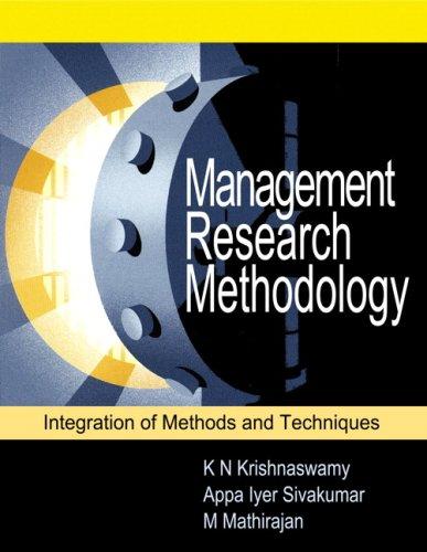 Management Research Methodology: Integration of Methods and Techniques 