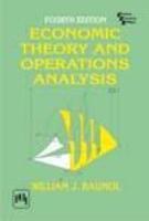 Economic Theory And Operations Analysis,