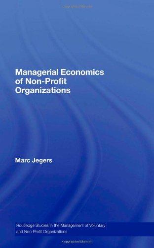 Managerial Economics of Non-Profit Organizations (Routledge Studies in the Management of Voluntary and Non-Profit Organizations)